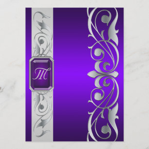 Grand Duke Purple Jewel Silver & Purple Invitation