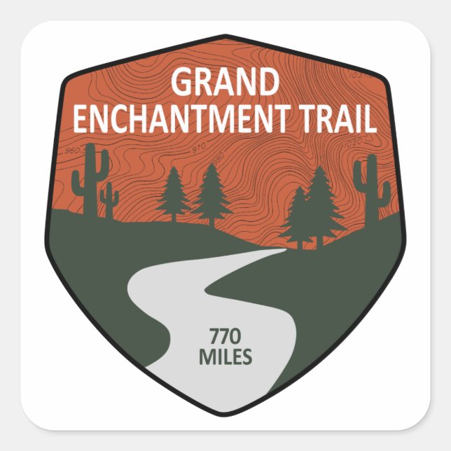 Grand Enchantment Trail Square Sticker (Front)