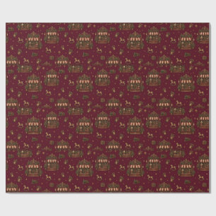 Grand European Christmas Toyshop Cranberry Red Wra Wrapping Paper