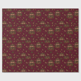 Grand European Christmas Toyshop Cranberry Red Wra Wrapping Paper