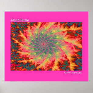 Grand Finale Fireworks Fractal Art Poster