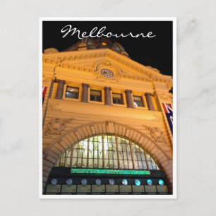 grand flinders station night postcard