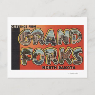 Grand Forks, North Dakota - Large Letter Scenes Postcard
