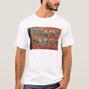 Grand Forks, North Dakota - Large Letter Scenes T-Shirt