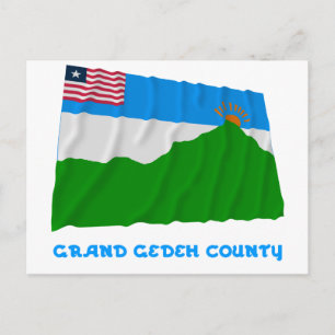 Grand Gedeh County Waving Flag with Name Postcard