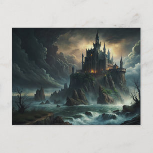 Grand Gothic Moon Castle Postcard