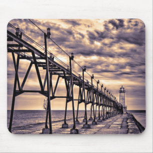 Grand Haven lighthouse and pier, Grand Haven Mouse Pad