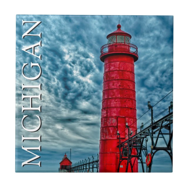Grand Haven Lighthouse | Michigan Ceramic Tile (Front)