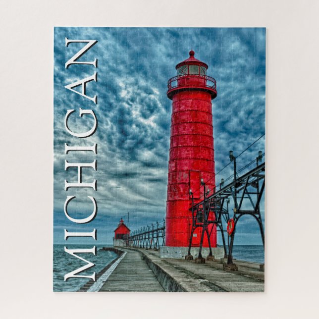 Grand Haven Lighthouse | Michigan Jigsaw Puzzle (Vertical)