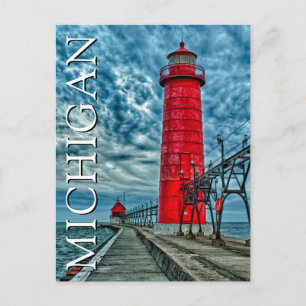 Grand Haven Lighthouse   Michigan Postcard