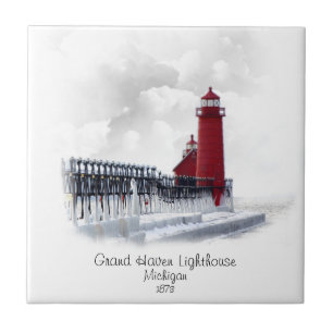 Grand Haven Lighthouse - Michigan Tile
