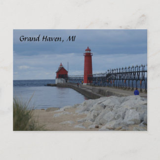 Grand Haven Lighthouses Postcard