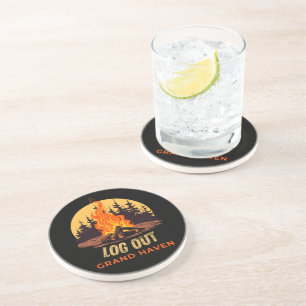 Grand Haven Michigan Campfire Coaster