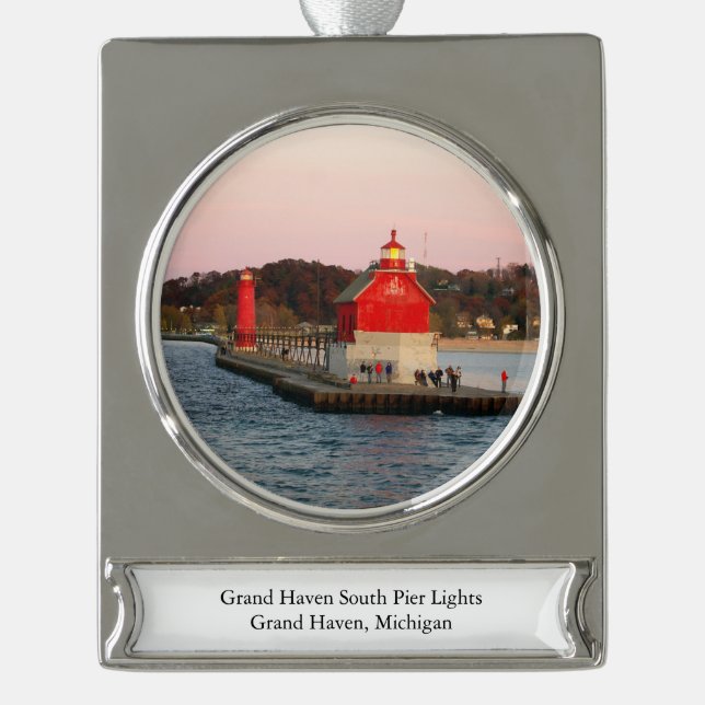 Grand Haven South Pierhead Light banner ornament (Front)
