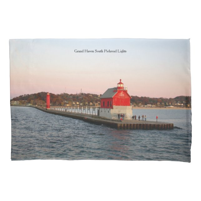 Grand Haven South Pierhead Lights pillow case (Front)