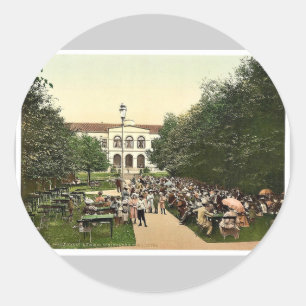 Grand Hotel and Kurgarten, Norderney, Germany clas Classic Round Sticker