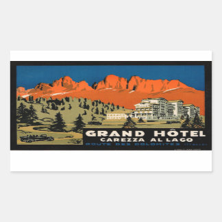 Grand Hotel Carezza Al Lago Travel Luggage Rectangular Sticker