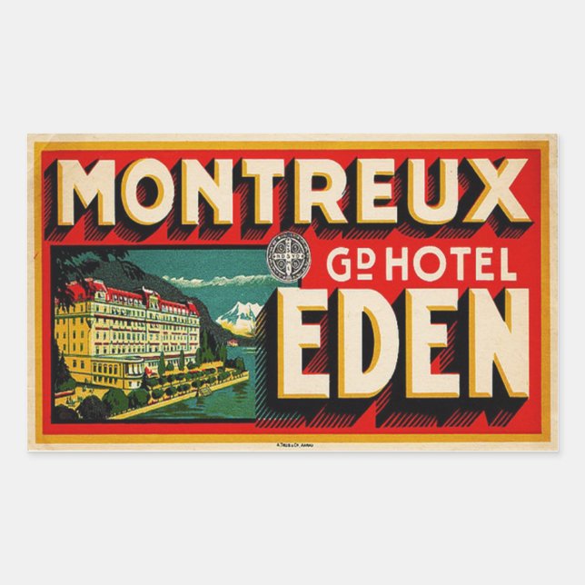 Grand Hotel Eden (Montreux France) Rectangular Sticker (Front)