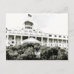 Grand Hotel, Mackinac Island, black and white Postcard
