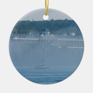 Grand Hotel Through The Fog Ceramic Ornament