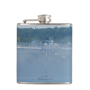 Grand Hotel Through The Fog Hip Flask