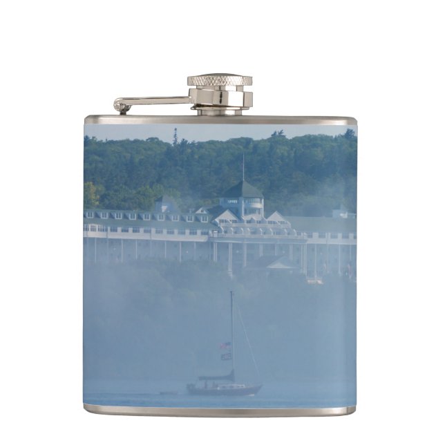 Grand Hotel Through The Fog Hip Flask (Front)