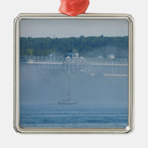 Grand Hotel Through The Fog Metal Ornament