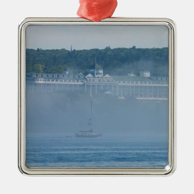 Grand Hotel Through The Fog Metal Ornament (Front)