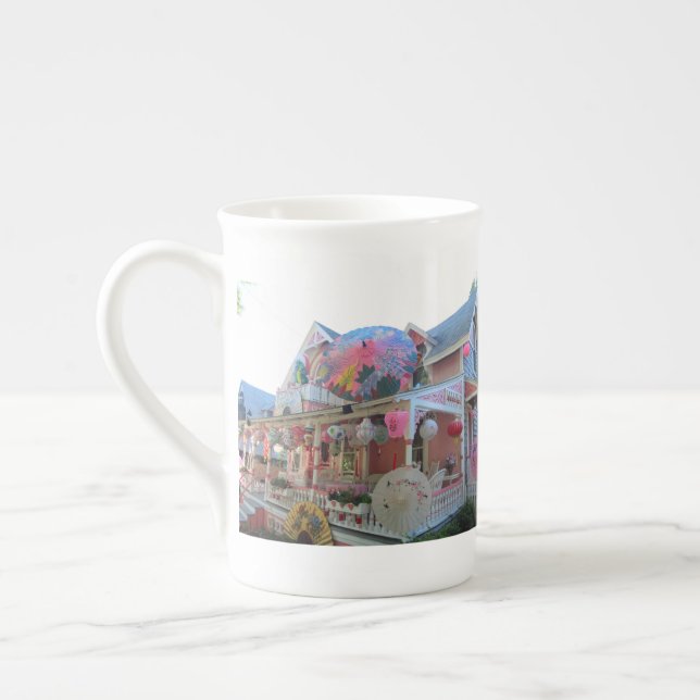 Grand Illumination in Pink - Martha's Vineyard Bone China Mug (Left)