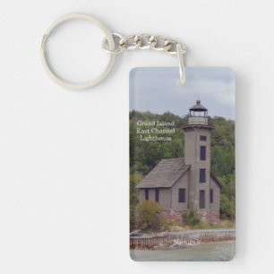 Grand Island East Channel Lthse rectangle keychain
