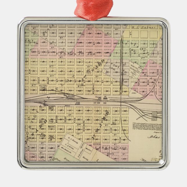 Grand Island, Nebraska Metal Tree Decoration (Front)