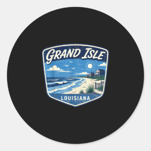 Grand isle louisiana beach ocean coastal vacation classic round sticker