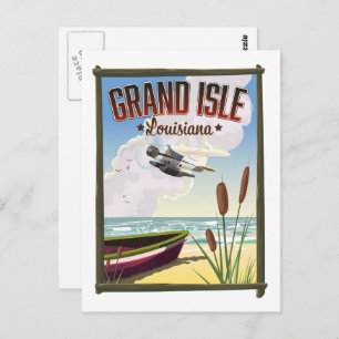 Grand Isle, Louisiana Travel poster  Postcard