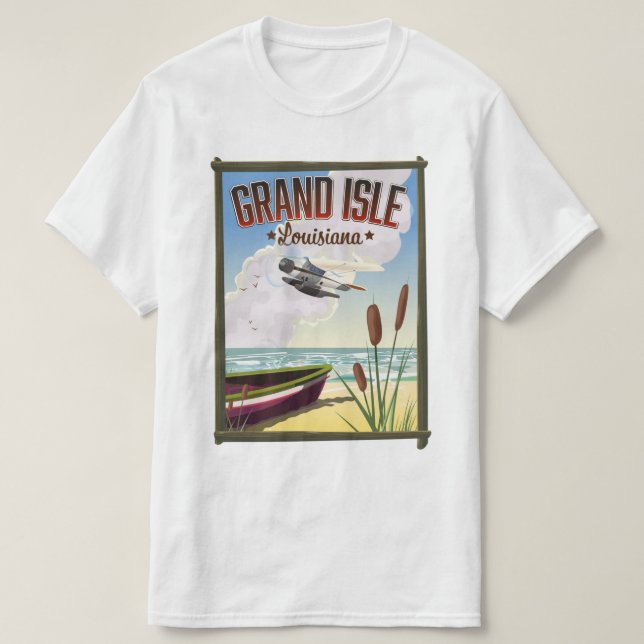 Grand Isle, Louisiana Travel poster  T-Shirt (Design Front)