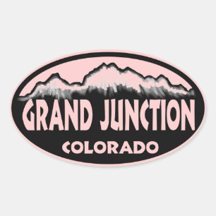 Grand Junction Colorado pink oval stickers