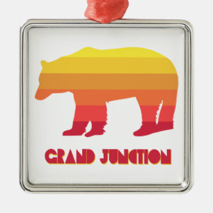 Grand Junction Colorado Rainbow Bear Metal Ornament