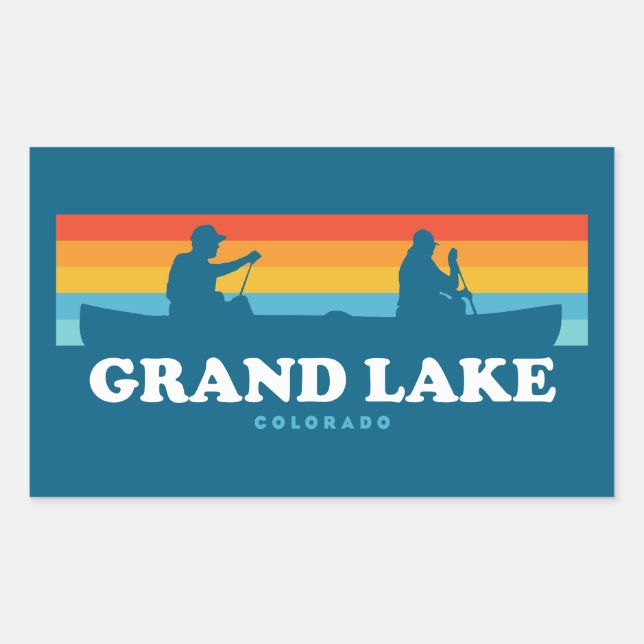 Grand Lake Colorado Canoe Rectangular Sticker (Front)