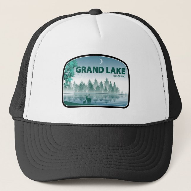 Grand Lake Colorado Deer Trucker Hat (Front)