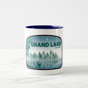 Grand Lake Colorado Deer Two-Tone Coffee Mug
