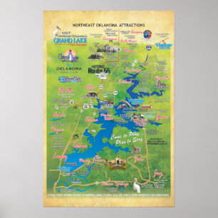 Grand Lake OK attractions map 26 poster downloadab