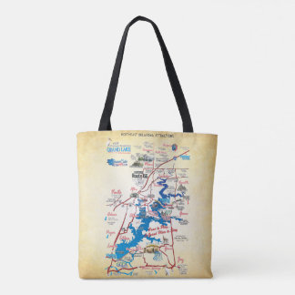 Grand Lake OK dimensional map 19 Poster Tote Bag