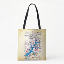 Grand Lake OK dimensional map 20z Tote Bag