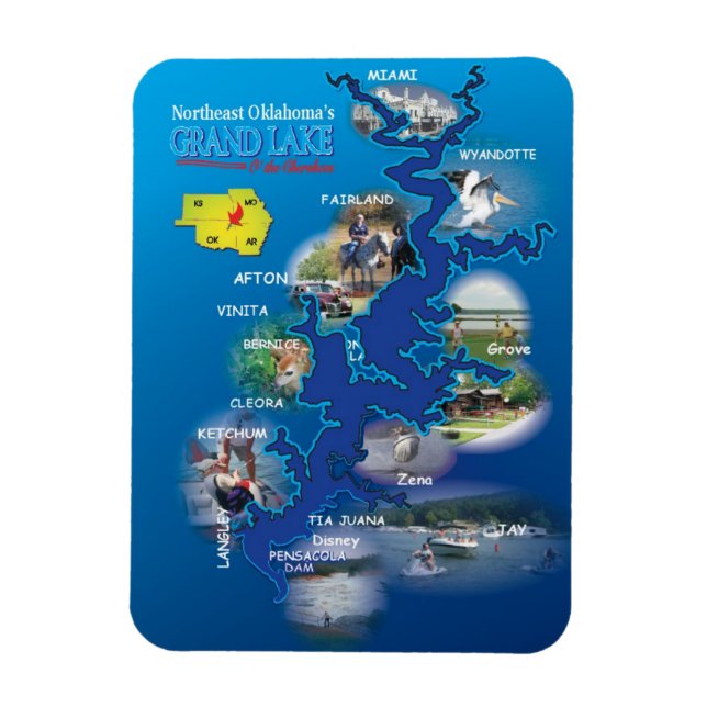 Grand Lake Oklahoma magnet (Vertical)