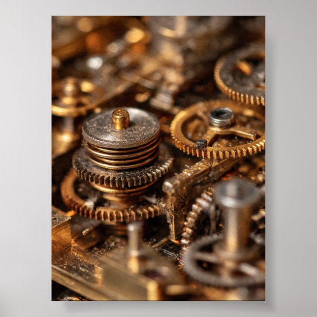 Grand Macro: Complex Clockwork Mechanism Overview Poster (Front)