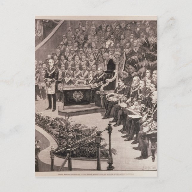 Grand Masonic Gathering in the Royal Albert Postcard (Front)