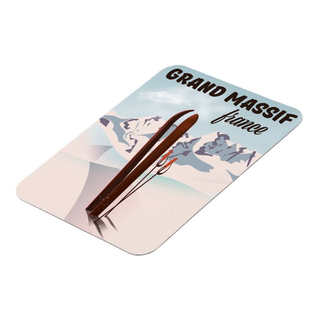 Grand Massif france ski poster art. Magnet (Left Side)