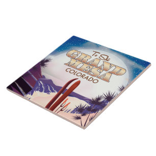 grand mesa, Colorado Ski poster. Ceramic Tile