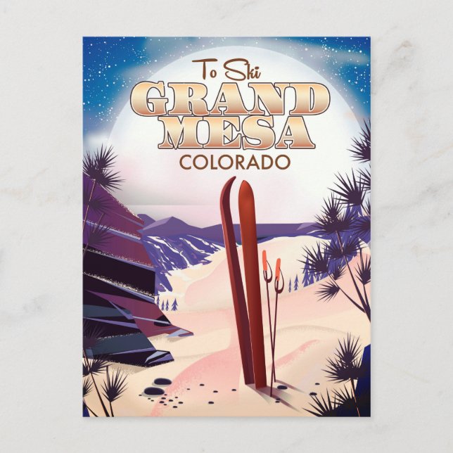 grand mesa, Colorado Ski poster. Postcard (Front)