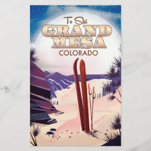 grand mesa, Colorado Ski poster. Stationery