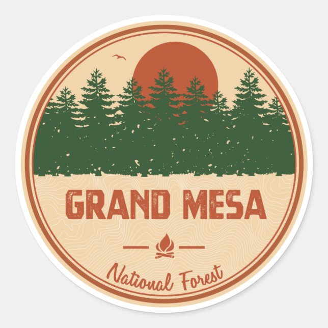 Grand Mesa National Forest Classic Round Sticker (Front)